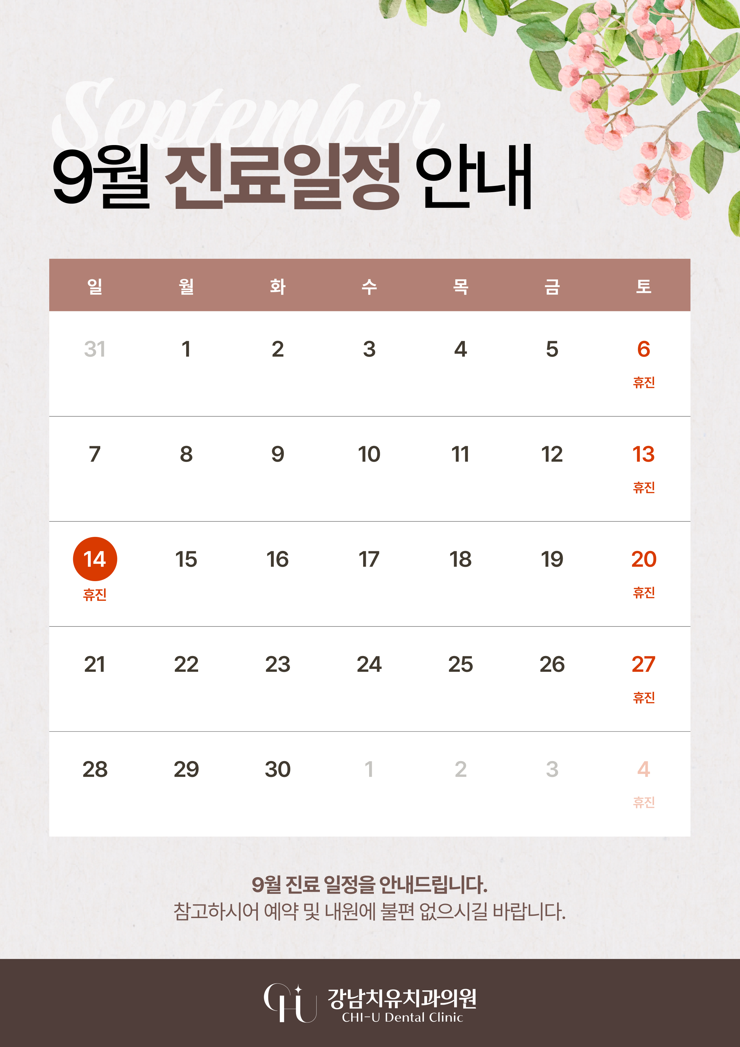 진료일정